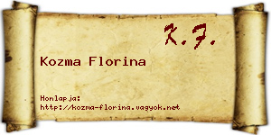 Kozma Florina névjegykártya